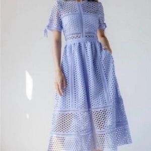 Self-Portrait Lavender Lace Midi Dress